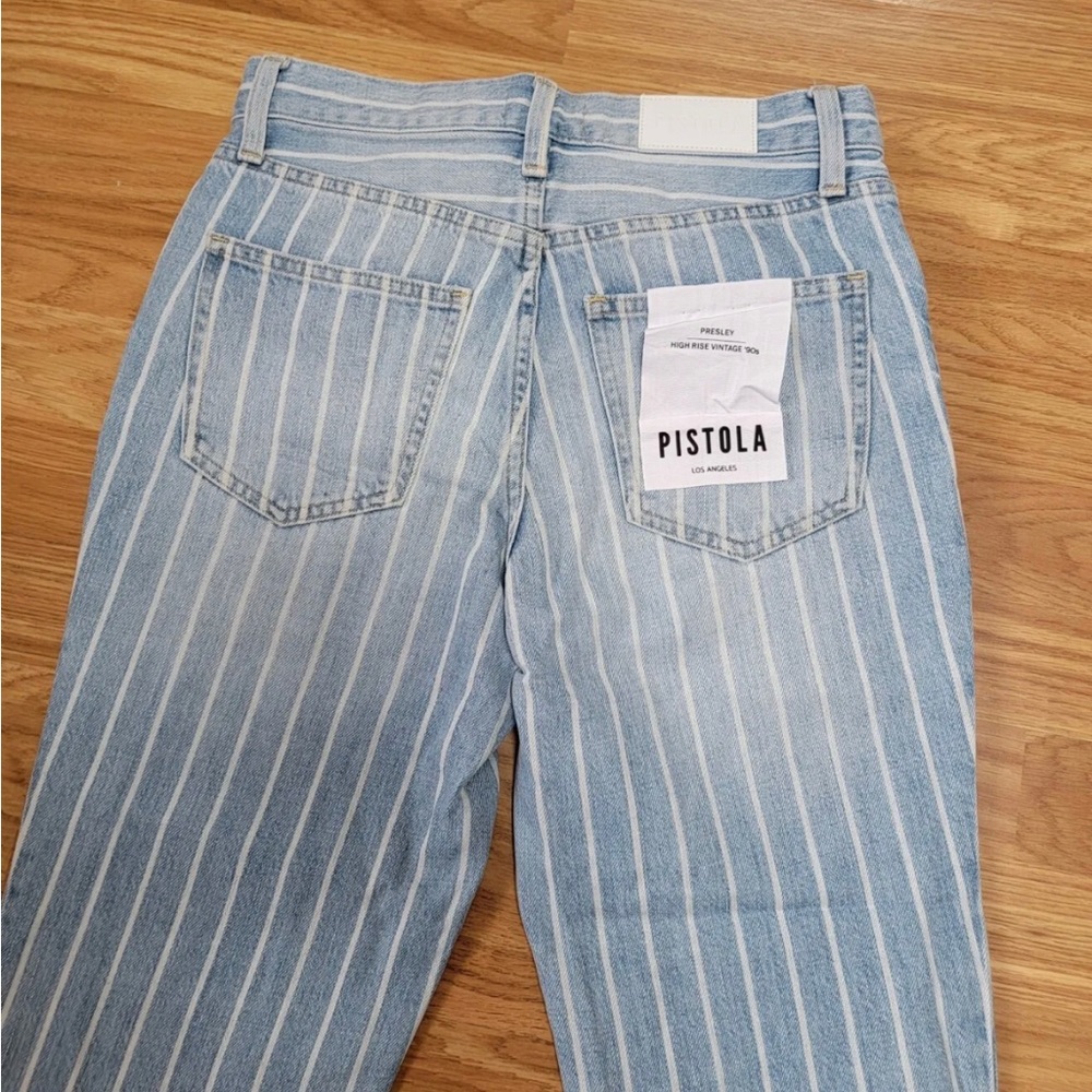 Pistola Presley Pinstripe High Waisted Vintage 90’s Jeans - Picture 3 of 6